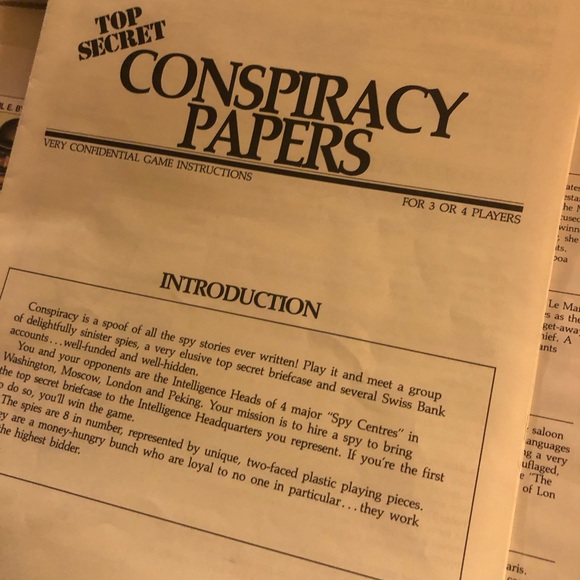 Vintage Milton Bradley Conspiracy Theory Board Game 1983 Espionage 10+ Complete - Picture 10 of 16